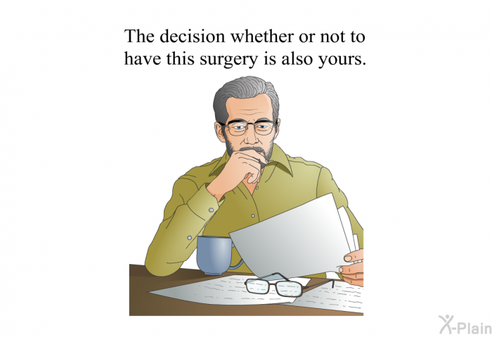 The decision whether or not to have this surgery is also yours.