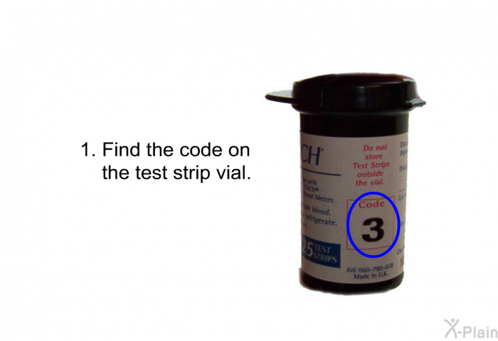 Find the code on the test strip vial.