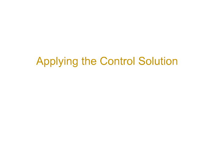 <B>Applying the Control Solution</B>