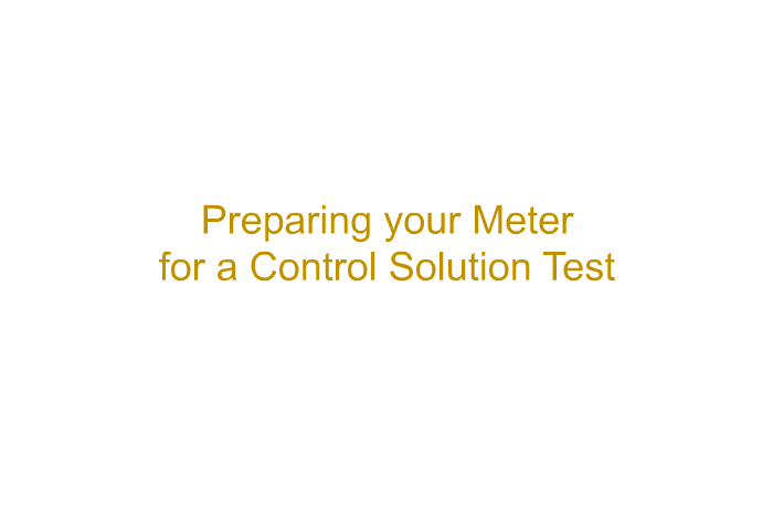 <B>Preparing your Meter for a Control Solution Test</B>