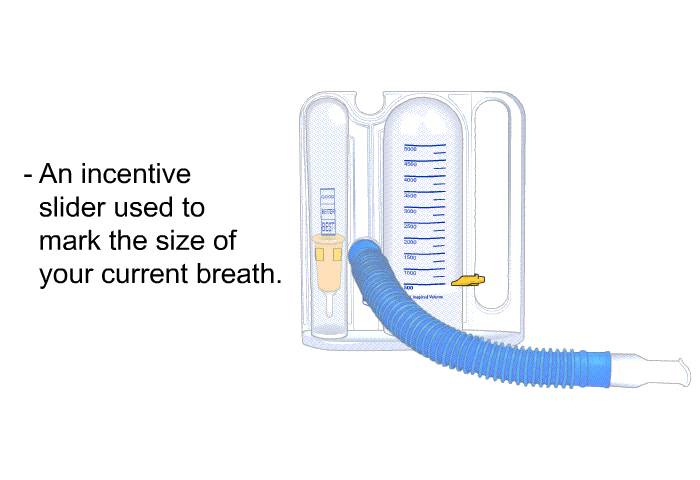 An incentive slider used to mark the size of your current breath.