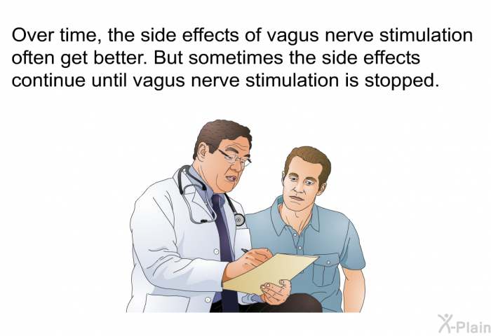 Over time, the side effects of vagus nerve stimulation often get better. But sometimes the side effects continue until vagus nerve stimulation is stopped.