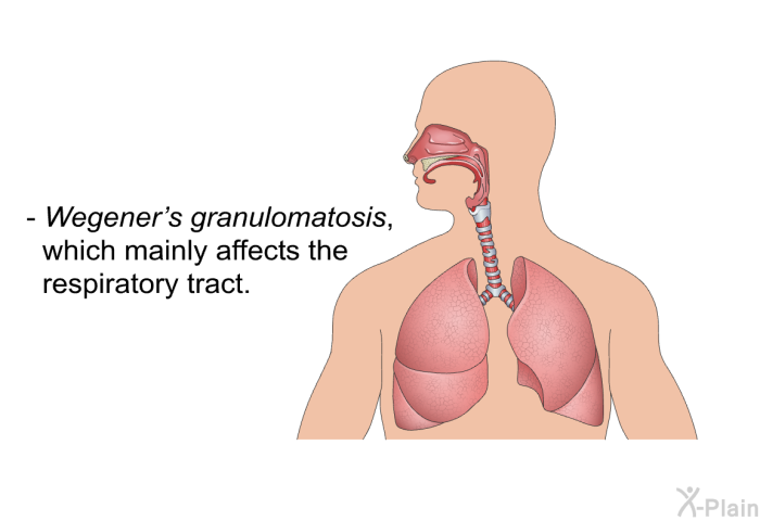 Wegener's granulomatosis, which mainly affects the respiratory tract.