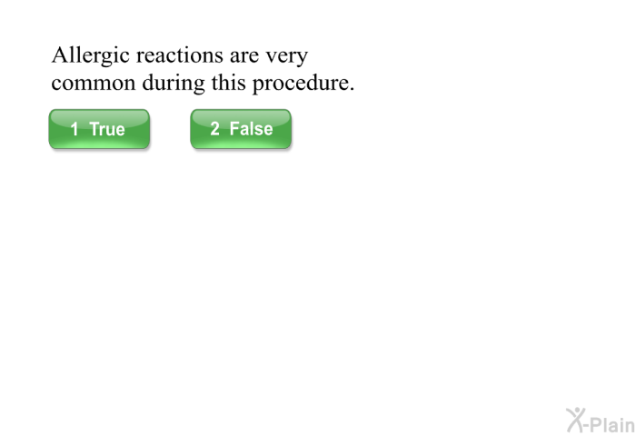 Allergic reactions are very common during this procedure.