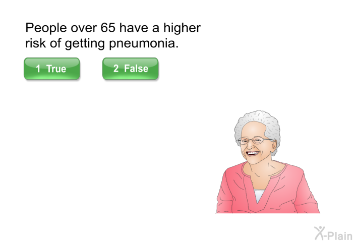 People over 65 have a higher risk of getting pneumonia.