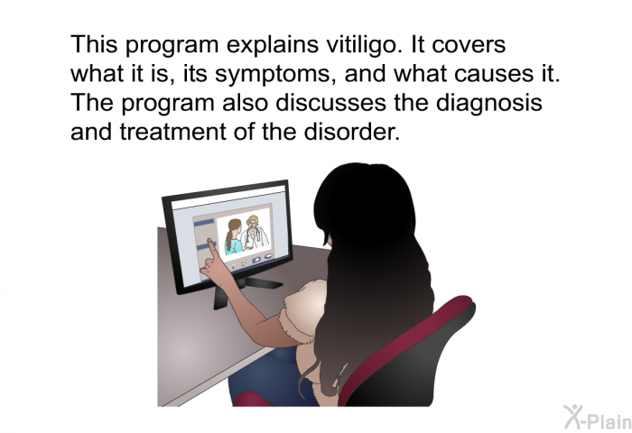 This health information explains vitiligo. It covers what it is, its symptoms, and what causes it. The program also discusses the diagnosis and treatment of the disorder.