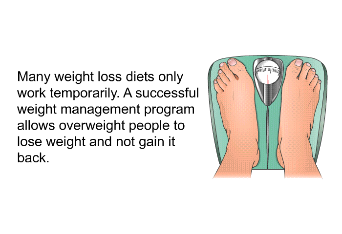 Many weight loss diets only work temporarily. A successful weight management program allows overweight people to lose weight and not gain it back.
