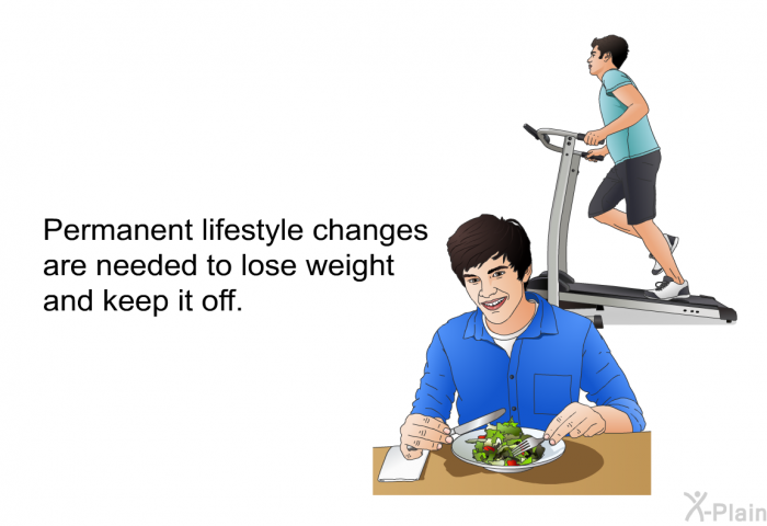 Permanent lifestyle changes are needed to lose weight and keep it off.