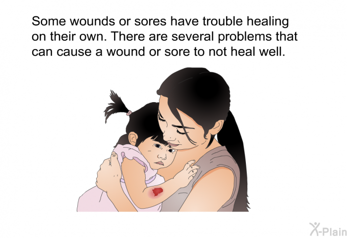 Some wounds or sores have trouble healing on their own. There are several problems that can cause a wound or sore to not heal well.