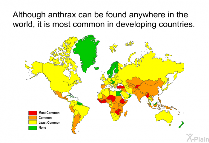 Although anthrax can be found anywhere in the world, it is most common in developing countries.