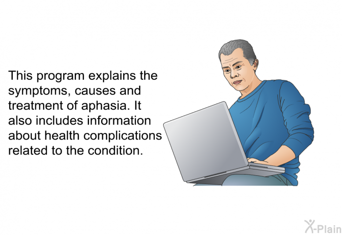 This health information explains the symptoms, causes and treatment of aphasia. It also includes information about health complications related to the condition.