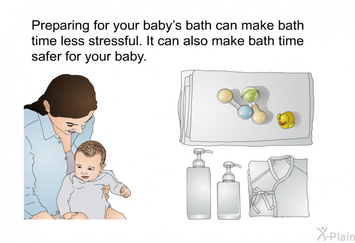 Preparing for your baby's bath can make bath time less stressful. It can also make bath time safer for your baby.