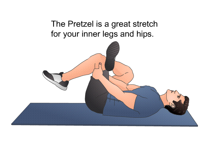 The Pretzel is a great stretch for your inner legs and hips.