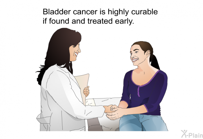 Bladder cancer is highly curable if found and treated early.