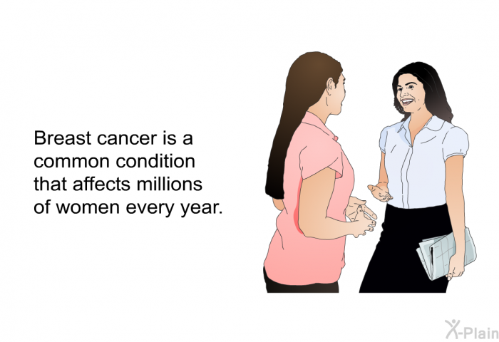 Breast cancer is a common condition that affects millions of women every year.