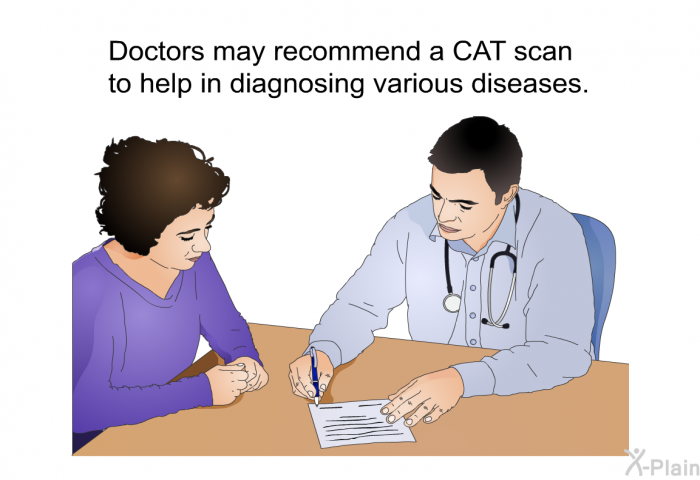 Doctors may recommend a CAT scan to help in diagnosing various diseases.