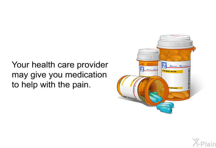 Your health care provider may give you medication to help with the pain.
