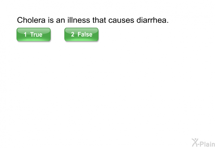 Cholera is an illness that causes diarrhea.