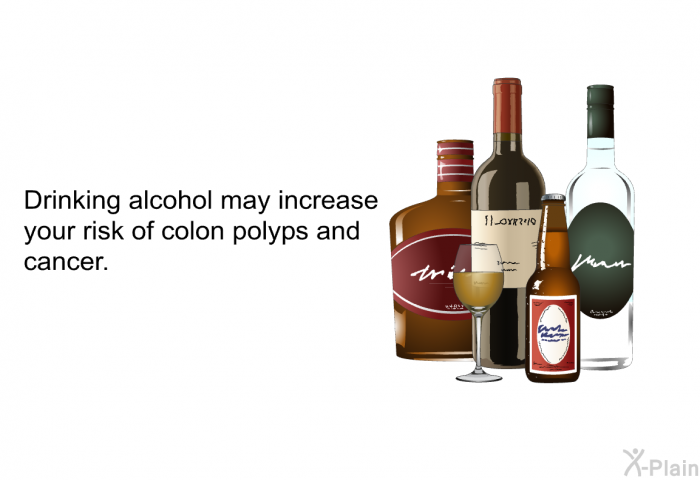 Drinking alcohol may increase your risk of colon polyps and cancer.