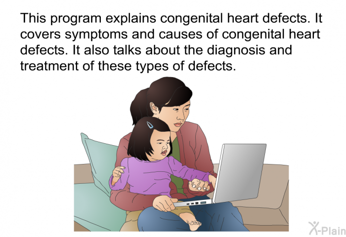 This health information explains congenital heart defects. It covers symptoms and causes of congenital heart defects. It also talks about the diagnosis and treatment of these types of defects.