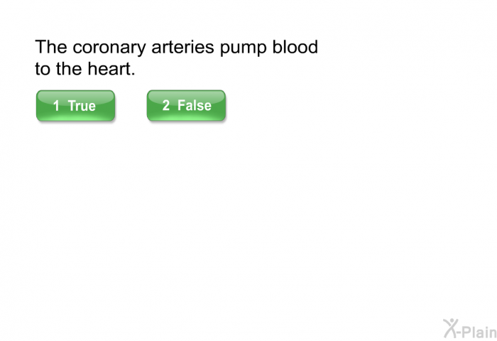 The coronary arteries pump blood to the heart.