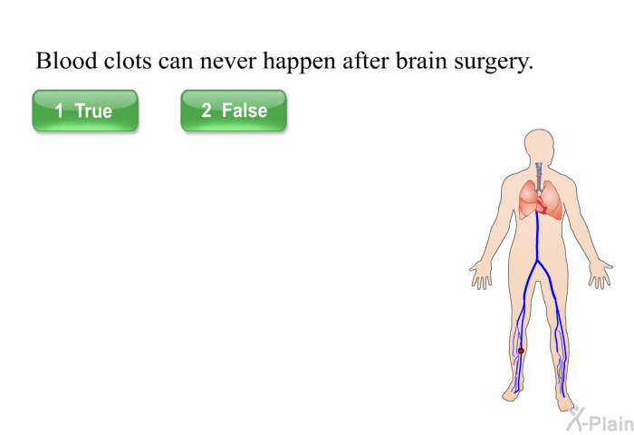 Blood clots can never happen after brain surgery.