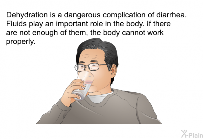 Dehydration is a dangerous complication of diarrhea. Fluids play an important role in the body. If there are not enough of them, the body cannot work properly.