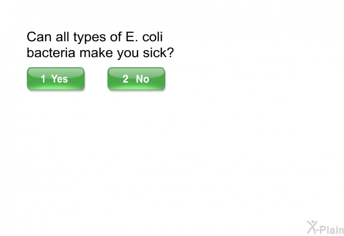 Can all types of E. coli bacteria make you sick?