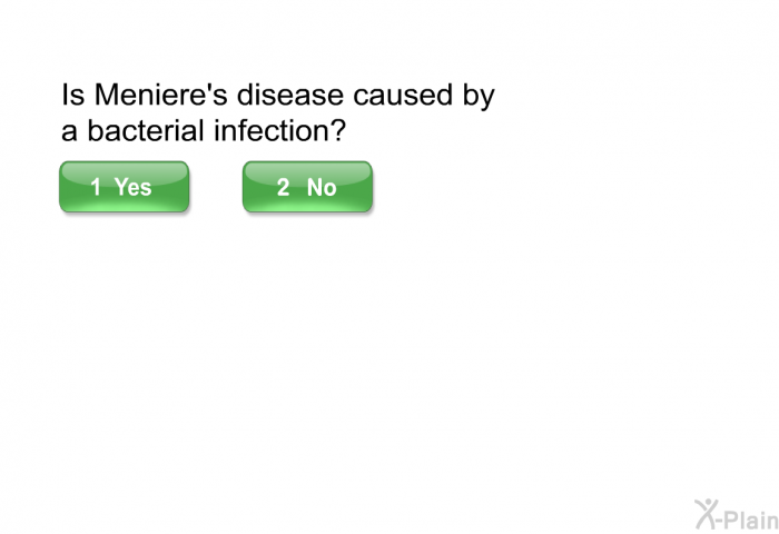 Is Meniere's disease caused by a bacterial infection?