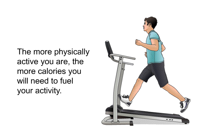 The more physically active you are, the more calories you will need to fuel your activity.