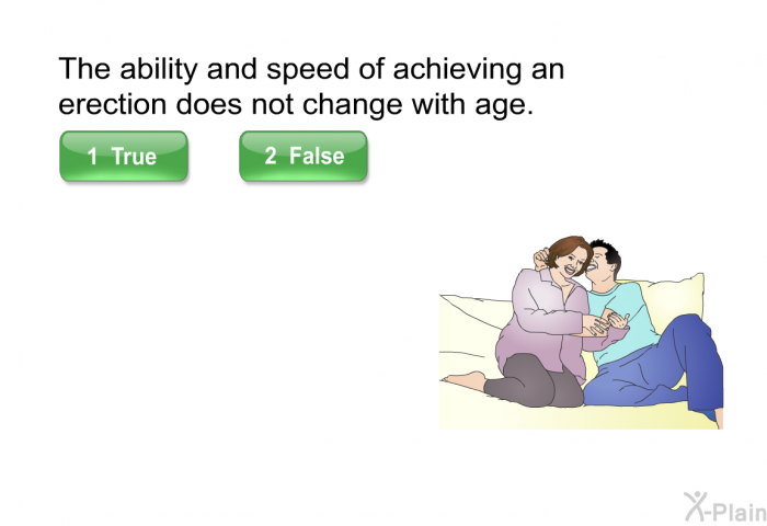 The ability and speed of achieving an erection does not change with age.