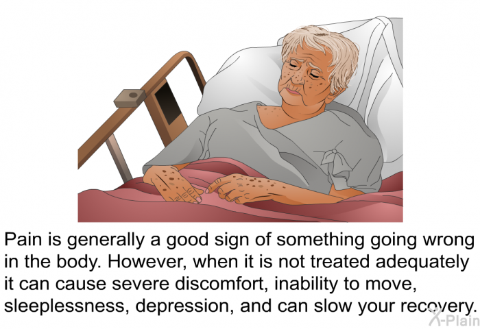 Pain is generally a good sign of something going wrong in the body. However, when it is not treated adequately it can cause severe discomfort, inability to move, sleeplessness, depression, and can slow your recovery.