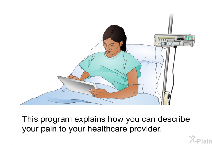 This health information explains how you can describe your pain to your healthcare provider.
