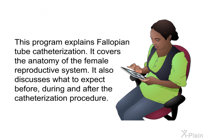 This health information explains Fallopian tube catheterization. It covers the anatomy of the female reproductive system. It also discusses what to expect before, during and after the catheterization procedure.