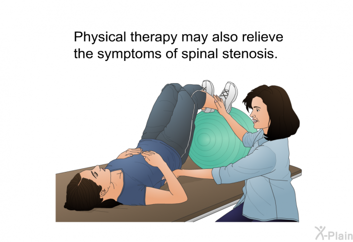 Physical therapy may also relieve the symptoms of spinal stenosis.