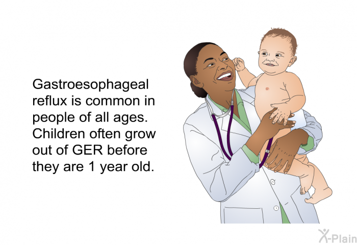 Gastroesophageal reflux is common in people of all ages. Children often grow out of GER before they are 1 year old.