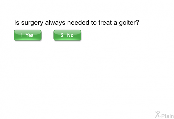 Is surgery always needed to treat a goiter?