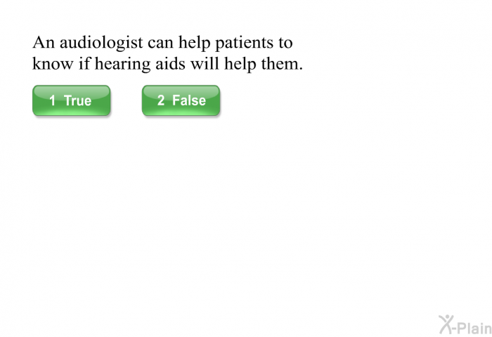 An audiologist can help patients to know if hearing aids will help them.