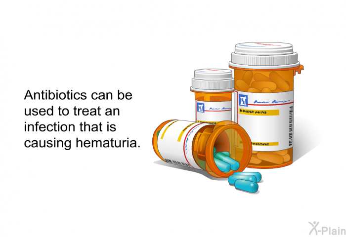 Antibiotics can be used to treat an infection that is causing hematuria.