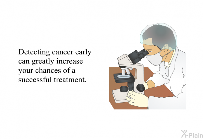 Detecting cancer early can greatly increase your chances of a successful treatment.