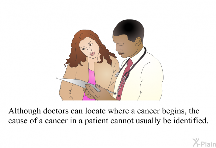 Although doctors can locate where a cancer begins, the cause of a cancer in a patient cannot usually be identified.