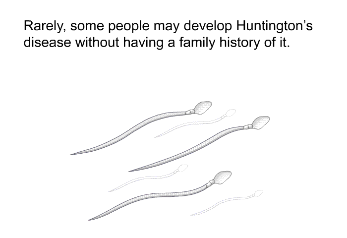 Rarely, some people may develop Huntington's disease without having a family history of it.