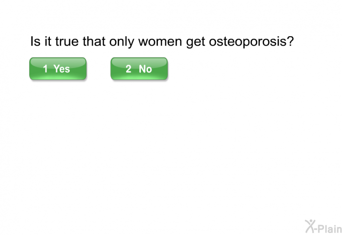 Is it true that only women get osteoporosis?