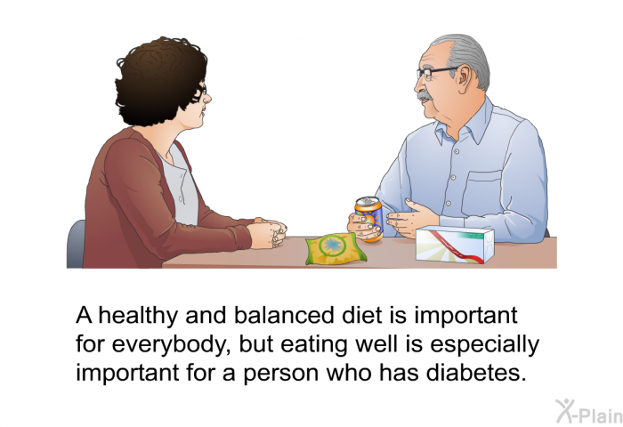 A healthy and balanced diet is important for everybody, but eating well is especially important for a person who has diabetes.