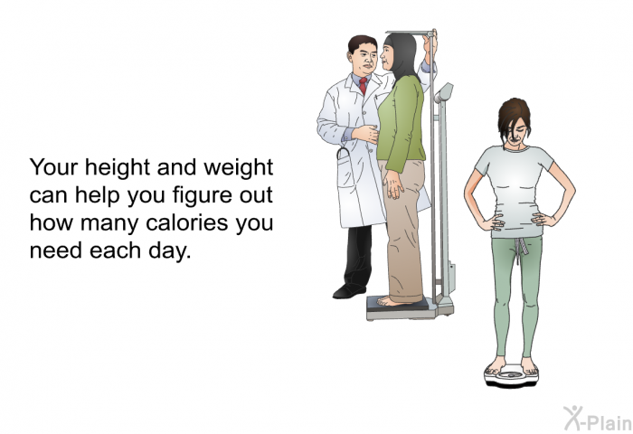 Your height and weight can help you figure out how many calories you need each day.