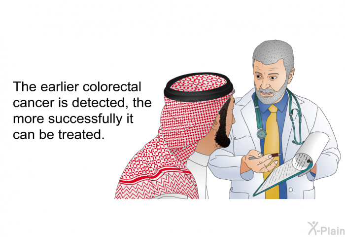 The earlier colorectal cancer is detected, the more successfully it can be treated.