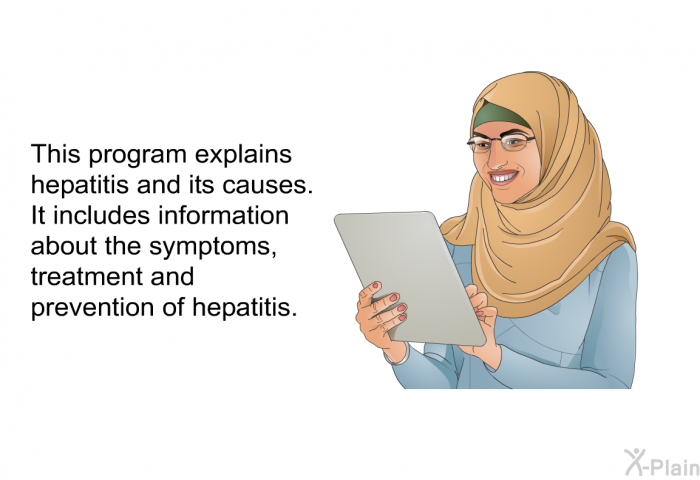 This health information explains hepatitis and its causes. It includes information about the symptoms, treatment and prevention of hepatitis.