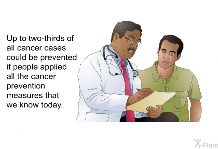 Up to two-thirds of all cancer cases could be prevented if people applied all the cancer prevention measures that we know today.