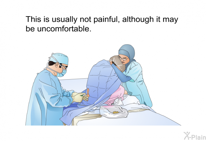 This is usually not painful, although it may be uncomfortable.