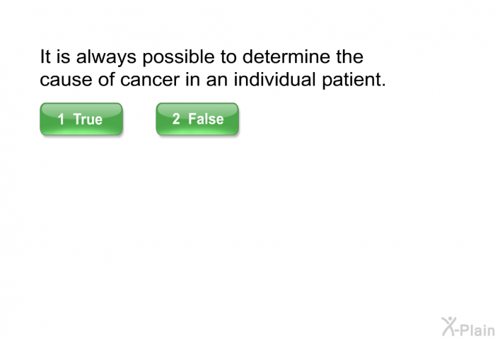 It is always possible to determine the cause of cancer in an individual patient.